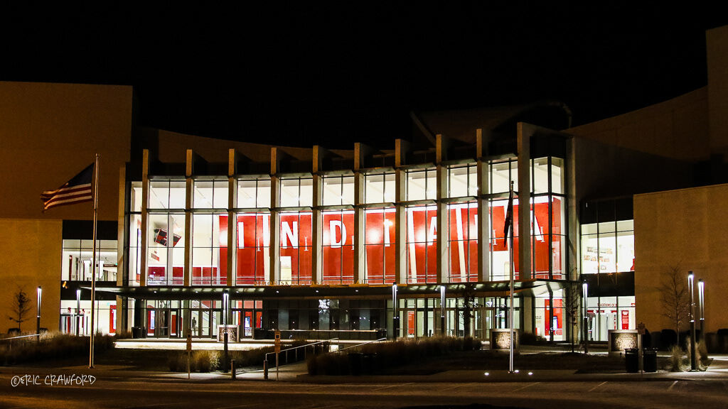 Exterior of Indiana University (IU) Assembly Hall arena